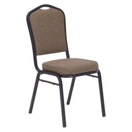 NPS - 9300 Series Natural Taupe Deluxe Fabric Banquet Stack Chair with Black Sandtex Frame