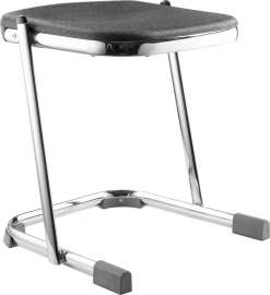 NPS - 6600 Series Black Plastic Seat 18" Elephant Z-Stool with Chrome Steel Frame