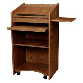 NPS - Aristocrat Series Medium Oak Wood Non-Sound Lectern