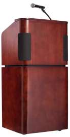 NPS - Veneer Series Mahogany Wood Oklahoma Sound™ Lectern with Headset Wireless Microphone