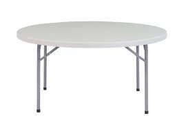 NPS - BT Series Speckled Gray Heavy Duty Plastic 60"Dia Folding Round Table with Steel Frame