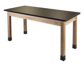 NPS - Wood Series Solid Ash 48"L x 24"W x 30"H Science Table with Chemical Resistant Top