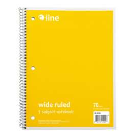 1-Subject Notebook, 70 Page, Wide Ruled, Yellow