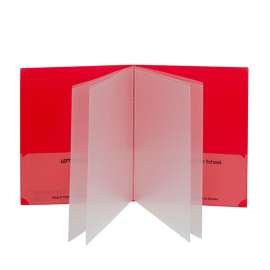 Classroom Connector Multi-Pocket Folders, Red, Box of 15