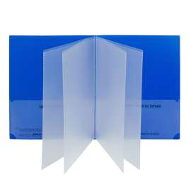 Classroom Connector Multi-Pocket Folders, Blue, Box of 15