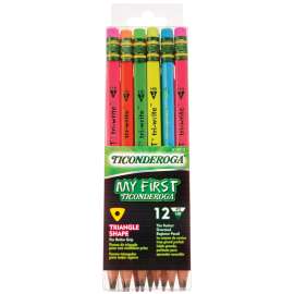My First® Tri-Write Wood-Cased Pencils, Neon Assorted, 12 Count