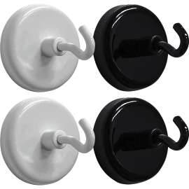 Black & White Magnetic Hooks, Pack of 4