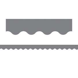 Gray Scalloped Border Trim, 35 Feet