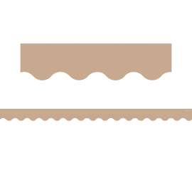 Light Brown Scalloped Border Trim, 35 Feet