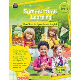 Summertime Learning: English and Spanish Directions, PreK Second Edition (Prep)