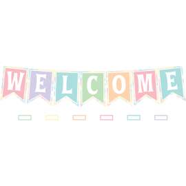 Pastel Pop Pennants Welcome Bulletin Board Set
