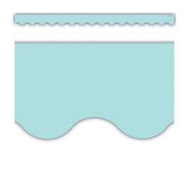 Pastel Blue Scalloped Border Trim, 35 Feet