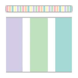 Pastel Pop Stripes Straight Border Trim, 35 Feet