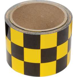 INCOM Checkerboard Hazard Tape - Yellow/Black, 3"W x 54'L, 1 Roll