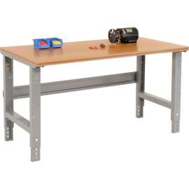 Global Industrial 60x30 Adjustable Height Workbench C-Channel Leg - Shop Top Square Edge Gray