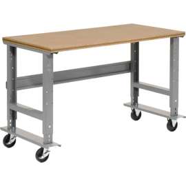 Global Industrial 72x36 Mobile Adj. Height C-Channel Leg Workbench - Shop Top Square Edge
