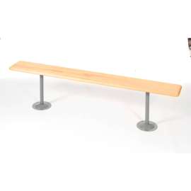 Global Industrial Locker Room Bench, Hardwood With Steel Tube Pedestal Legs, 72 x 9-1/2 x 17
