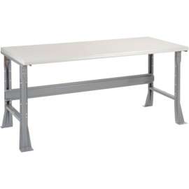 Global Industrial Flared Leg Workbench w/ Laminate Safety Edge Top, 72"W x 30"D, Gray