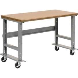 Global Industrial 72x30 Mobile Adj. Height C-Channel Leg Workbench - Shop Top Safety Edge