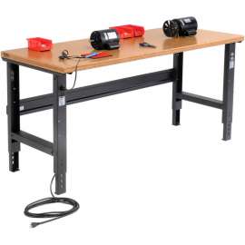 Global Industrial 72x30 Adjustable Height Workbench C-Channel Leg - Shop Top Safety Edge Black