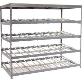 Global Industrial Single Depth Gravity Flow Carton Rack 4 LEVEL 96"W x 48"D x 84H"