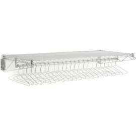 Chrome Coat Rack with Bars - Wall Mount - 60"W x 24"D x 6"H