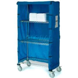 Nexel Chrome Wire Linen Cart with Nylon Cover, 4 Shelves, 60"L x 24"W x 69"H