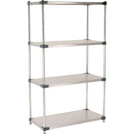 Nexel Solid Stainless Steel, 4 Tier, Starter Unit, 36"W x 18"D x 86"H