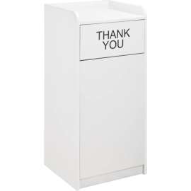 Global Industrial 36 Gallon Wooden Waste Receptacle With Tray Top Gray
