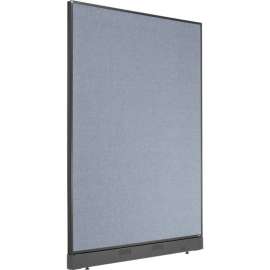 Interion Non-Electric Office Partition Panel with Raceway, 48-1/4"W x 64"H, Blue