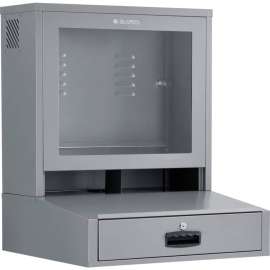 Global Industrial Countertop LCD Computer Cabinet, Dark Gray