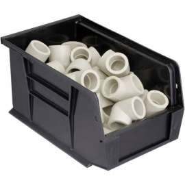 Plastic Stack & Hang Bin, 6"W x 9-1/4" D x 5"H, Black