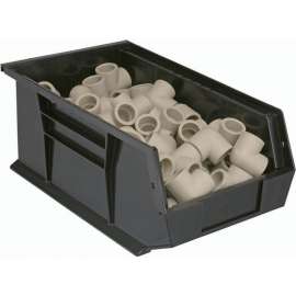 Plastic Stack & Hang Bin, 8-1/4"W x 13-5/8"D x 8"H, Black
