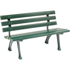 Global Industrial 4' Park Bench w/ Backrest, Green