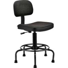 Interion Desk Stool - Fabric - Black