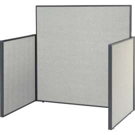 Interion Pre-Configured Office Cubicle - 4'W x 4'D x 60"H - Starter Kit - Gray