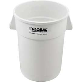 Global Industrial Plastic Trash Can - 44 Gallon White