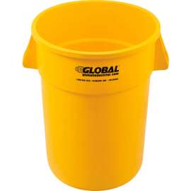 Global Industrial Plastic Trash Can - 44 Gallon Yellow