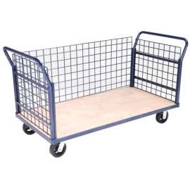Global Industrial Euro Truck with 3 Wire Sides & Wood Deck 60 x 30 2000 Lb. Capacity