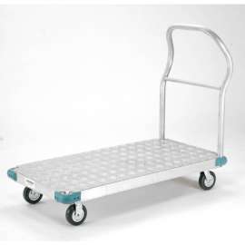 Global Industrial Aluminum Diamond Deck Platform Truck 56x42 1400 Lb. Cap. 5" Rubber Casters