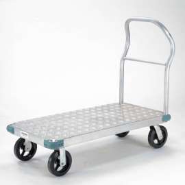 Global Industrial Aluminum Diamond Deck Platform Truck 48x30 2400 Lb. Cap. 8" Rubber Casters