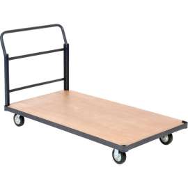 Global Industrial Steel Bound Wood Deck Platform Truck 48x24 1400 Lb. Cap. 5" Rubber Casters
