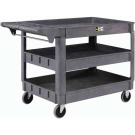 Global Industrial Utility Cart w/3 Shelves & 5" Casters, 500 lb. Capacity, 46"L x 25"W x 33"H