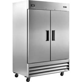 Nexel Reach In Freezer, 2 Solid Doors, 47 Cu. Ft., Stainless Steel