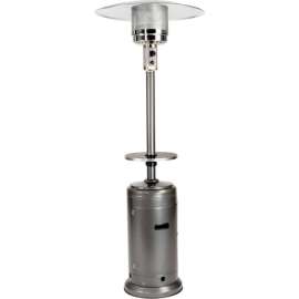 Hiland Patio Heater With Steel Table, 48000 BTU, Propane, Silver