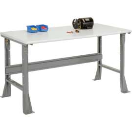 Global Industrial Flared Leg Workbench w/ ESD Safety Edge Top, 48"W x 30"D, Gray
