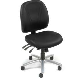 Interion Multifunction Chair With Mid Back, Vinyl, Black