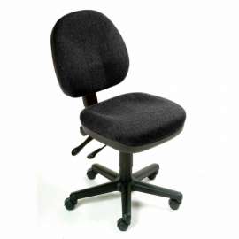 Interion Task Chair With 17-12"H Back, Fabric, Black