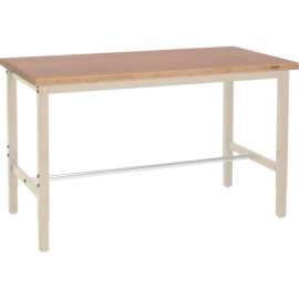 Global Industrial 96x36 Adjustable Height Workbench Square Tube Leg - Shop Top Square Edge Tan