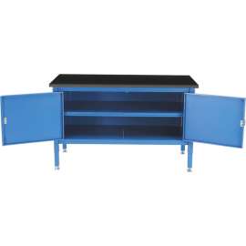 Global Industrial Security Cabinet Bench w/ Phenolic Resin Safety Edge Top, 60"W x 36"D, Blue